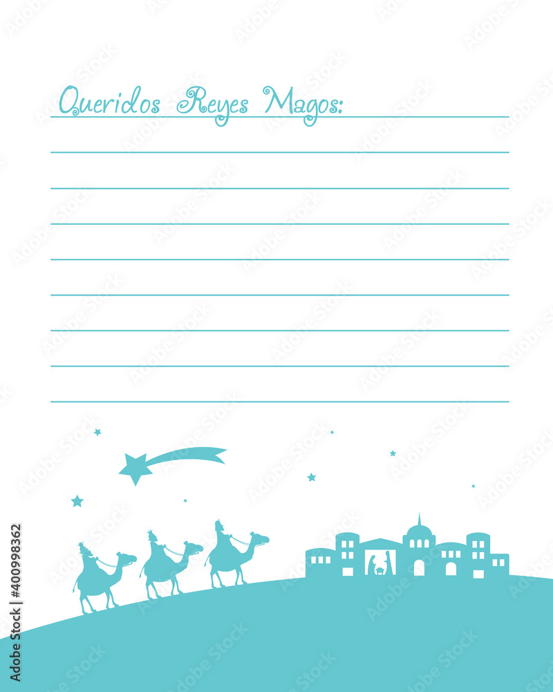 Fototapeta premium Letter to the three wise men. Space for text