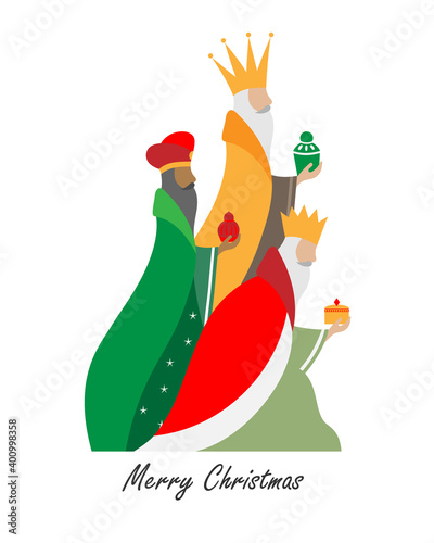 Fototapet Card of the three wise men. Isolated vector