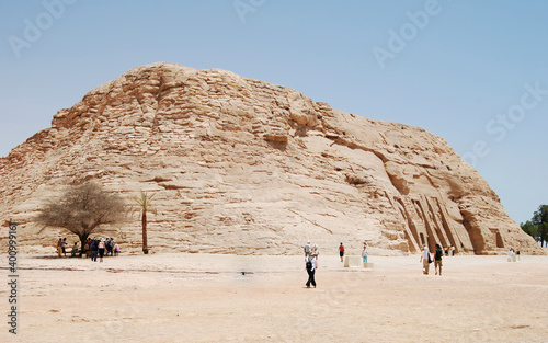 Artificial structures camouflaged to contain the Abu Simbel temple after relocation due to the construction of the new Aswan dam in 1966