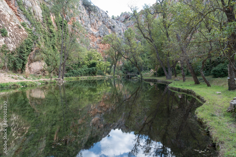 Beautiful shot of the historical park of the Stone Monastery in Nuevalos, Zaragoza, Aragon, Spain, Beautiful shot of the historical park of the Stone Monastery in Nuevalos, Zaragoza, Aragon, Spain,