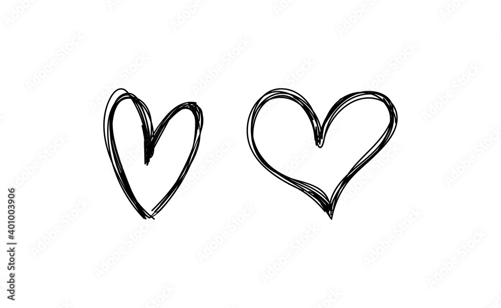 Heart doodles set. Hand drawn hearts collection. Valentine's day sketched design elements. Heart doodles set. Hand drawn hearts collection. Valentine's day sketched design elements.
