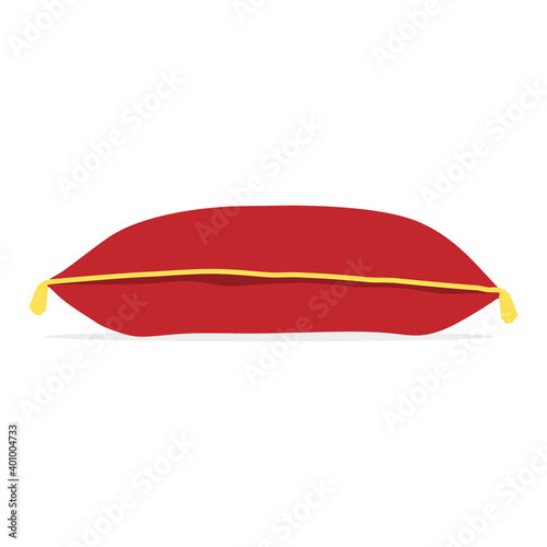 Red satin pillow with gold tassels. Red pillow for an award or gift.