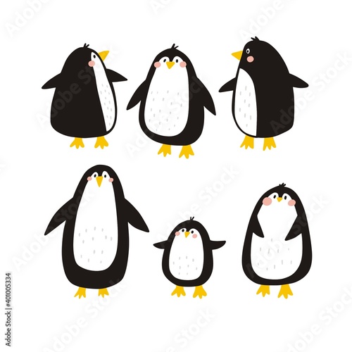 Happy cartoon penguin.  Character
christmas penguin