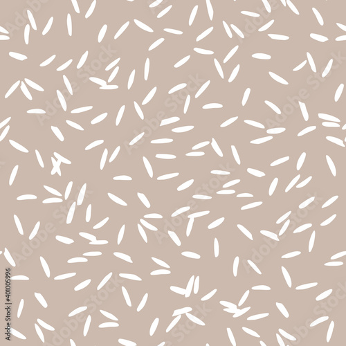 Simple seamless rice grain pattern, background. For fabric, wrapping paper, print and web