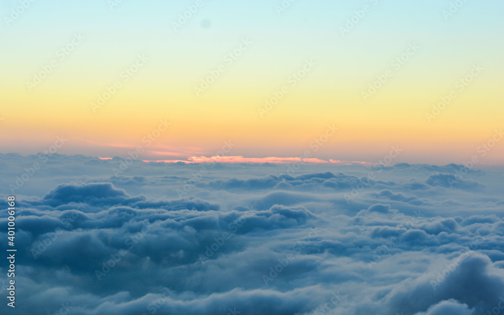 sunrise over the clouds