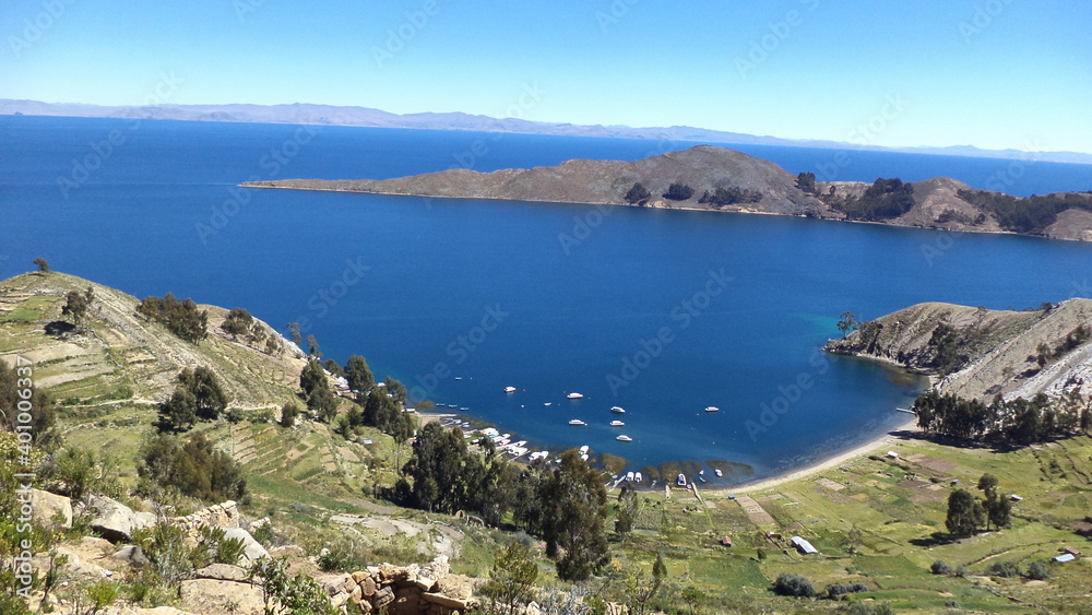 Beautiful mountains and blue lake