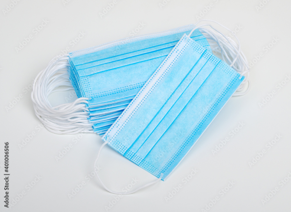 Medical masks isolated on white Medical masks isolated on white