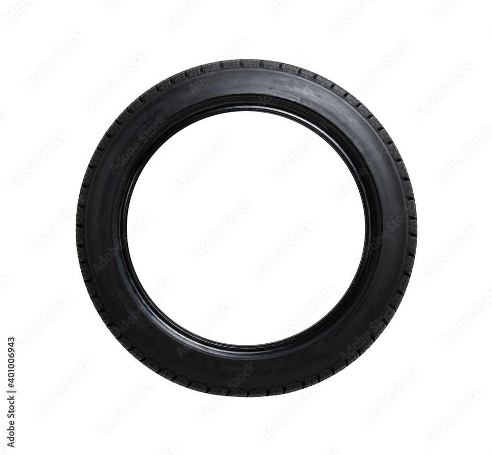 Fototapeta premium Car tire isolated on white