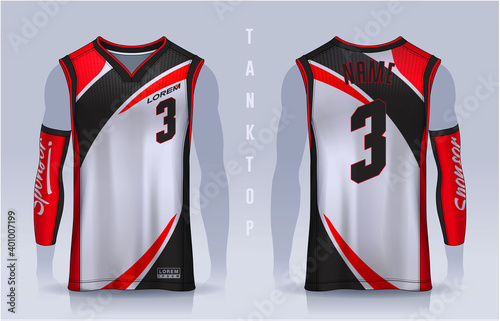 Basketball tank top design template, Sport jersey mockup. uniform front , side and back view.