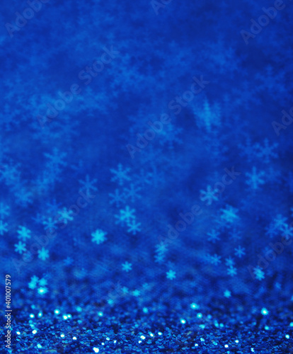 Abstract blue background with snowflakes