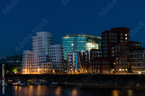 Düsseldorf Skyline bei Nacht photo