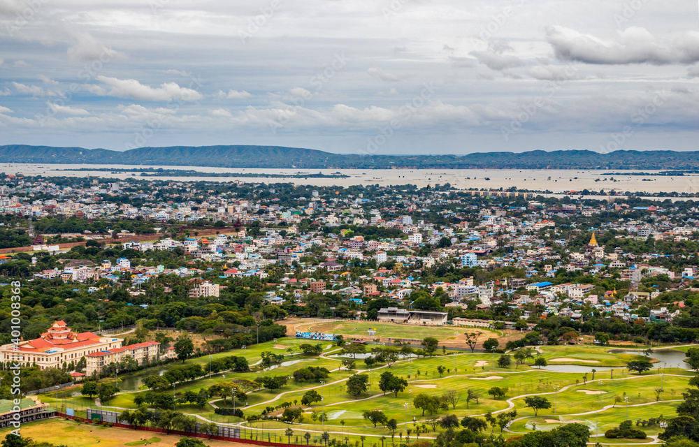 Mandalay Myanmar Burma Southeast Asia
view to the landscape and cityscape from Mandalay Hill