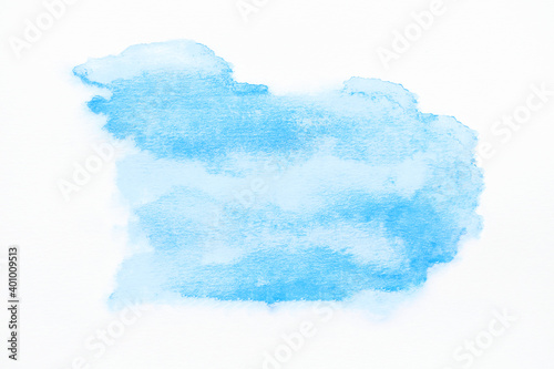 Abstract blue watercolor on white background. abstract art background. texture color paint splash blue. space beautiful wallpaper pattern ink splash. texture blue space color nature paint on paper.
