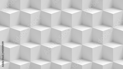 Abstract isometric 3d background with cubes. Seamless repeating pattern.