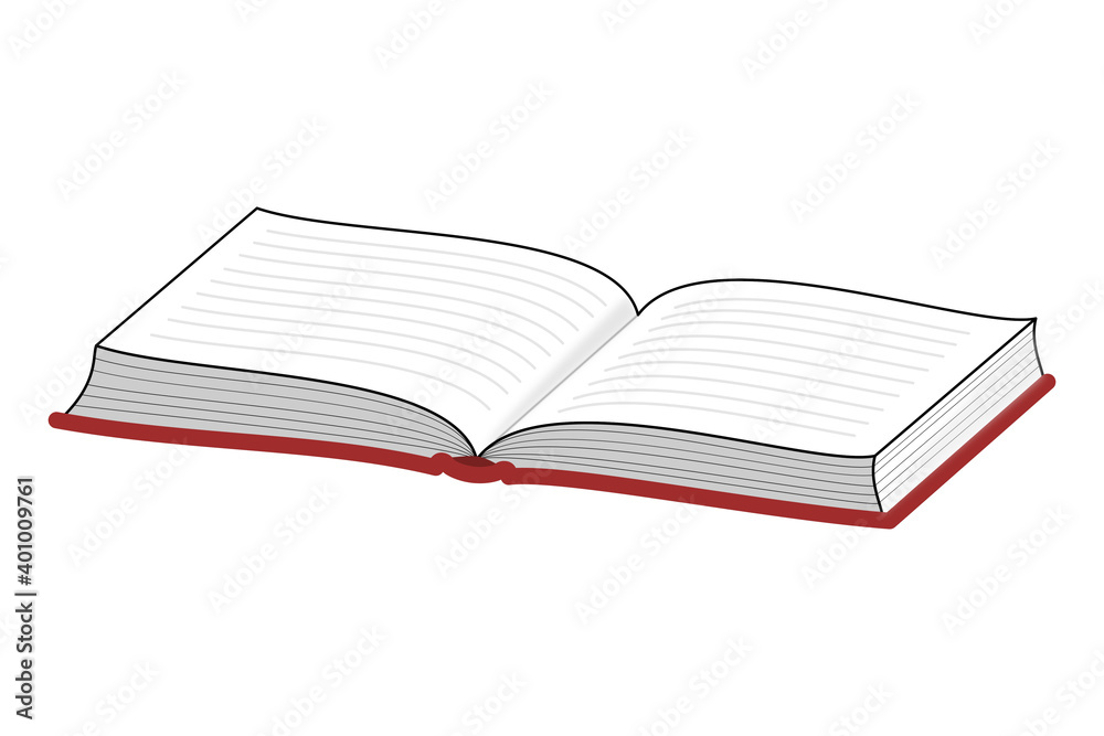 The open book with a red cover The open book with a red cover