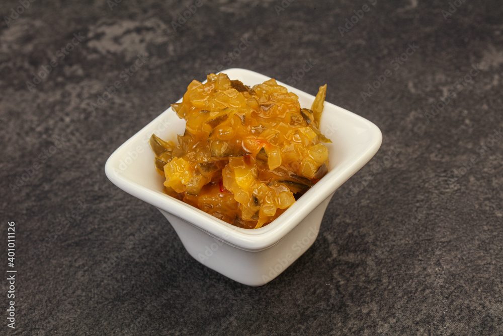 Relish sauce with cucumbers and mustard Relish sauce with cucumbers and mustard