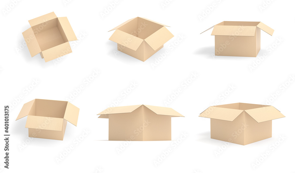 Open brown cartons. Empty boxes Open brown cartons. Empty boxes