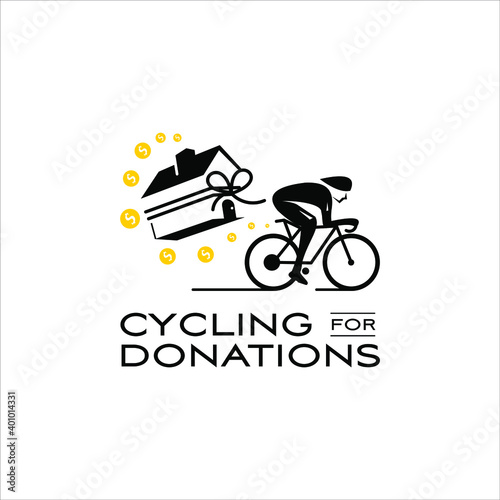 charity and donation cycling logo for homeless people fun design sport template idea