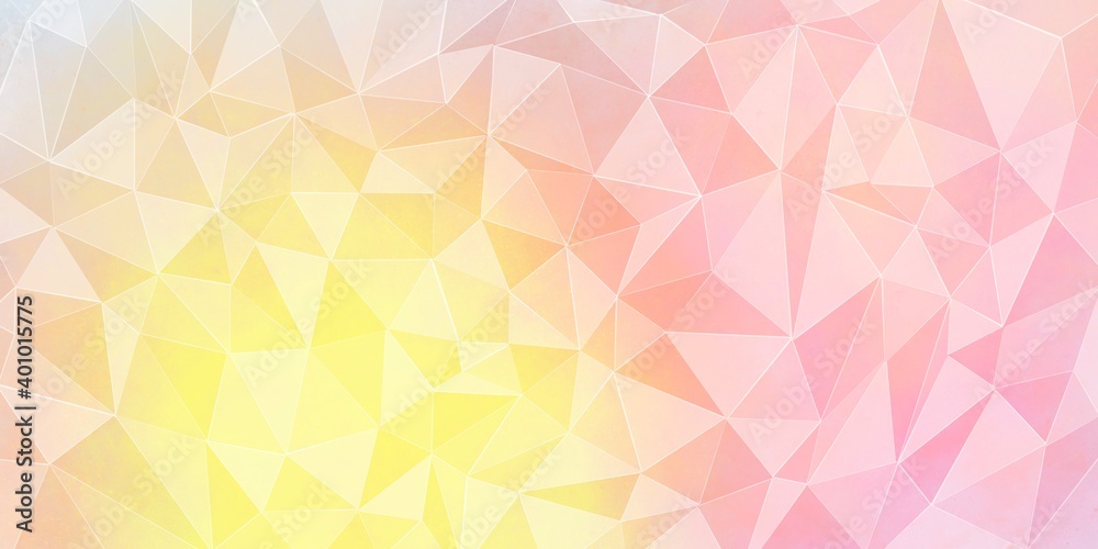 Banner triangoli rosa giallo colori pastelli. Sfondo futuristico geometrico 