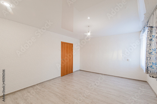 Russia, Moscow- April 19, 2020: interior room apartment modern bright cozy atmosphere. general cleaning, home decoration, preparation of house for sale. empty room with renovation