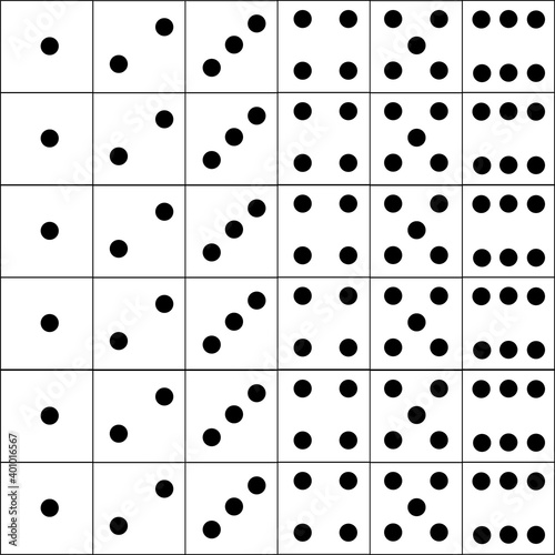 black and white dices