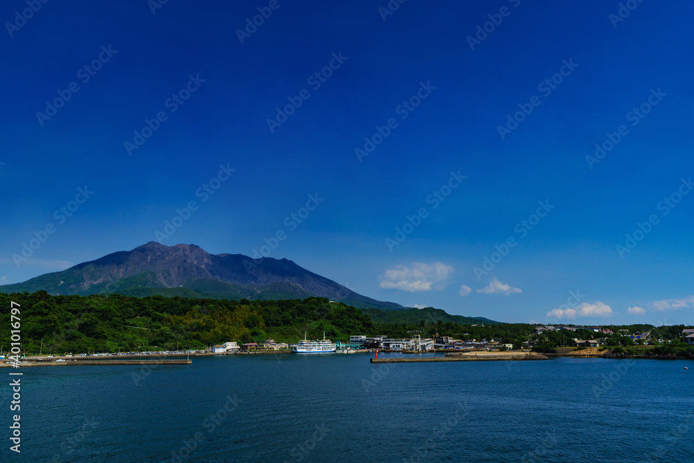 Fototapeta premium Landscape of Sakurajima island in Kagoshima Japan