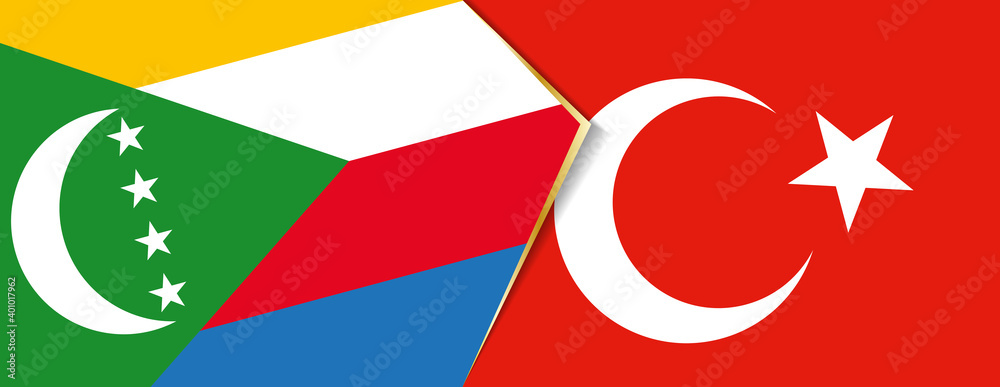 Comoros and Turkey flags, two vector flags. Comoros and Turkey flags, two vector flags.