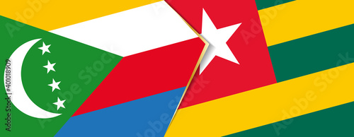 Comoros and Togo flags, two vector flags.