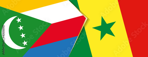 Comoros and Senegal flags, two vector flags.