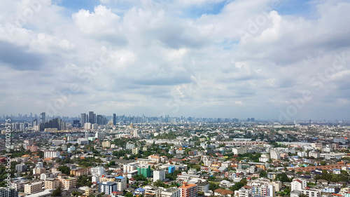 top view a city. Aerial city view from at Bangna, Thailand. © photobuay