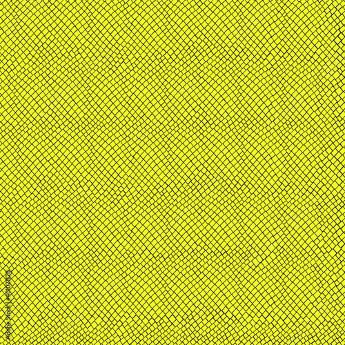 Yellow chaotic mosaic texture. Leather background with yellow geometric design. Vector mosaic background. Yellow leather pattern. Seamless pattern. Follow other mosaic patterns in my collections.