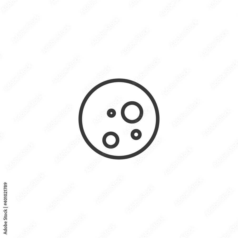 Moon phase thin line icon. Full moon. Isolated weather vector illustration Moon phase thin line icon. Full moon. Isolated weather vector illustration