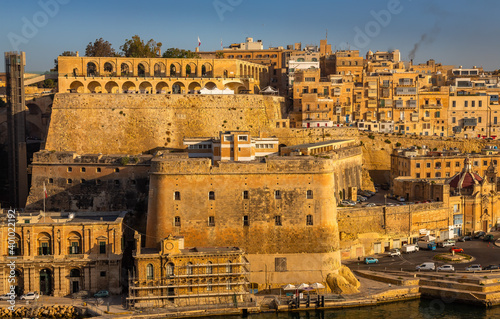 Valletta Panorama of the City Center. Beautiful aerial view of the Valletta city in Malta. Taken from a Ship this photo captures well the amazing architecture and charm of this city.