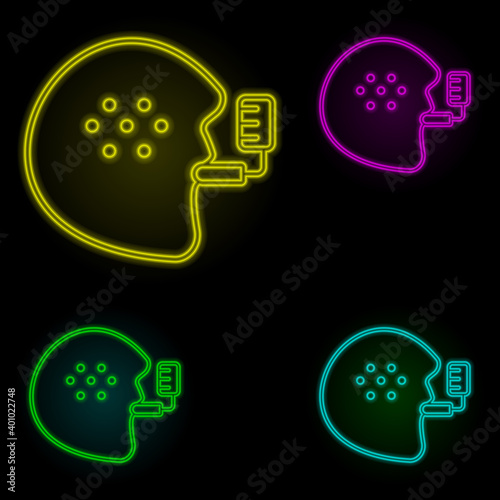 inhaler, disease, medical neon color set icon. Simple thin line, outline vector of disease icons for ui and ux, website or mobile application
