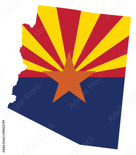 flag and silhouette of the state of Arizona