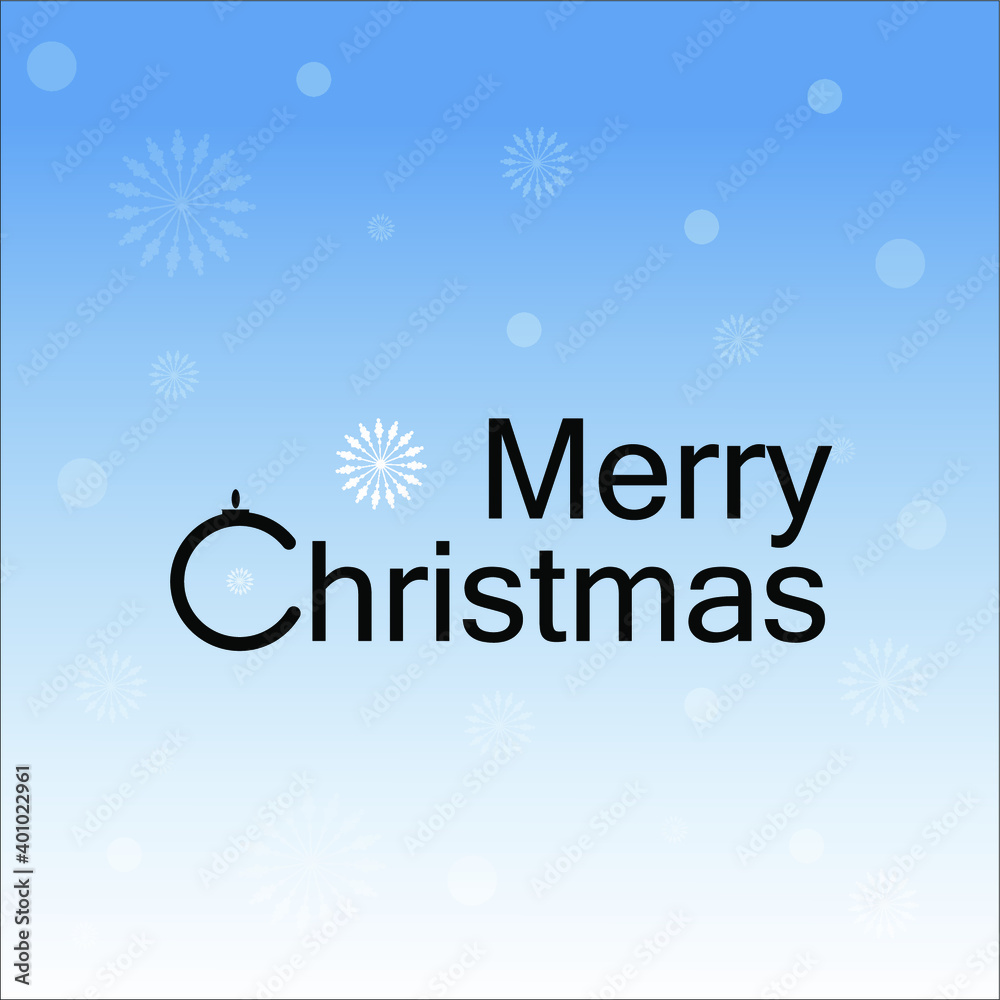 Merry Christmas hand lettering on the blue background. Christmas greeting card. Vector illustration for holiday invitations, banners, postcards, holiday packages, flyers, calendar.