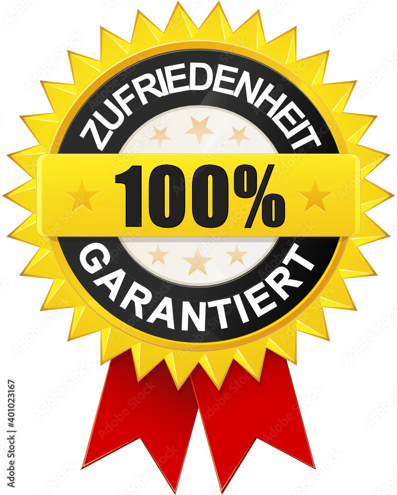 100% Zufriedenheitsgarantie-Abzeichen 100% Zufriedenheitsgarantie-Abzeichen