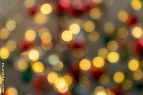 Abstract bokeh lights. Christmas background.