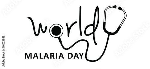 Slogan World malaria day Stop malaria. Caution, warning mosquitos drinking blood. Flat vector signaling. Insect bite, blood infection ( illness ). Spread of mosquito, dengue or zika virus fever alert.