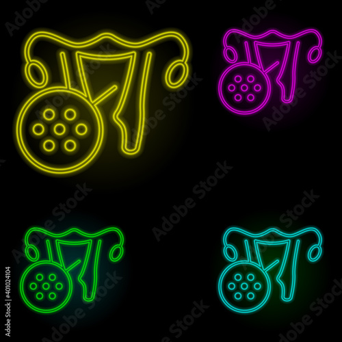 vagina, disease, medical neon color set icon. Simple thin line, outline vector of disease icons for ui and ux, website or mobile application