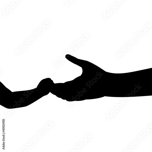 Silhouette hands parent and baby