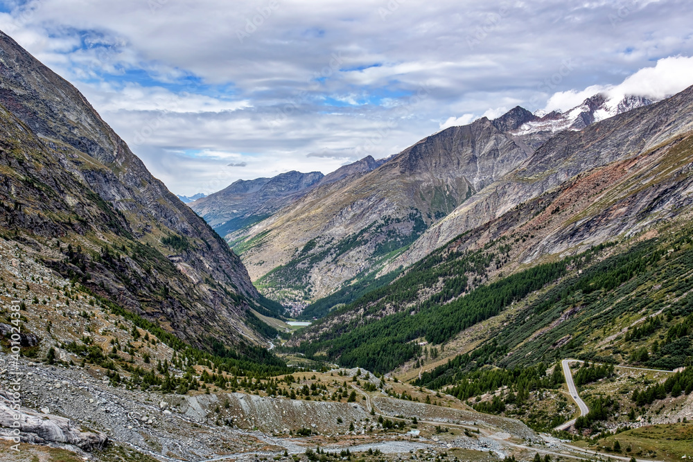 Saas Valley near Saas-Fee in Canton of Valais in Switzerland
