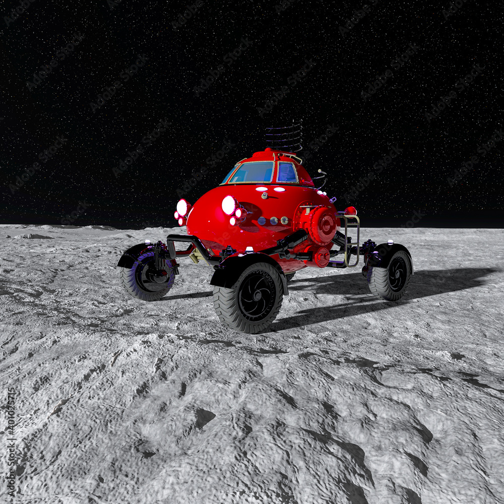lunar roving vehicle on the moon
