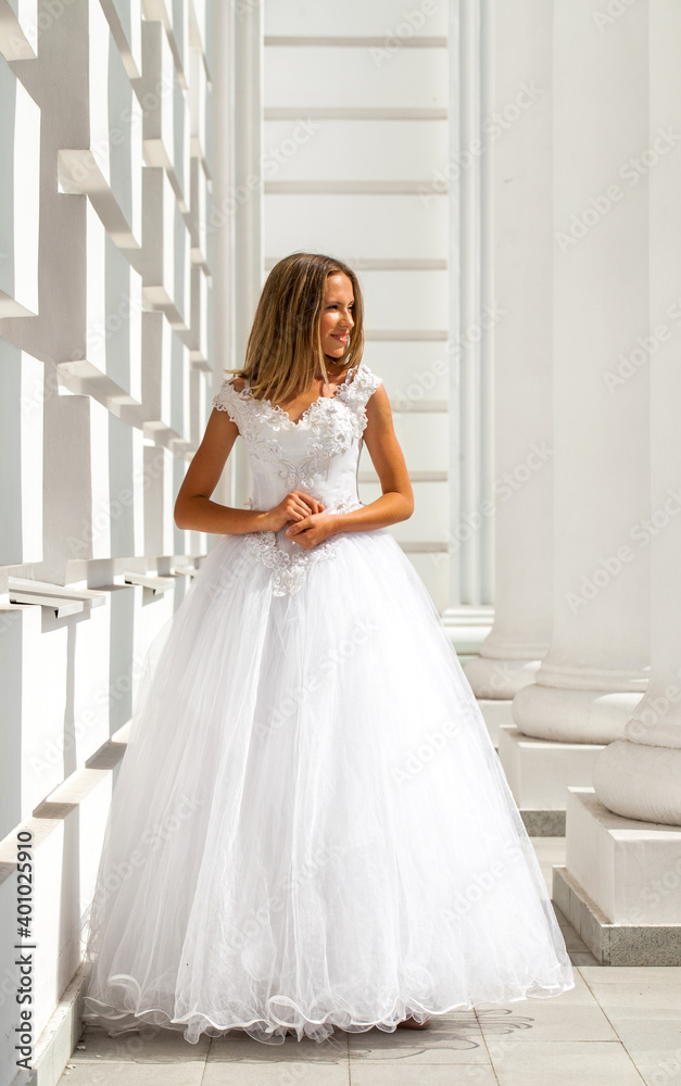 Young beautiful girl in ballroom prom dress Young beautiful girl in ballroom prom dress