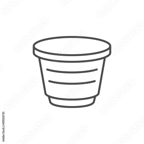 Plastic food cup line outline icon