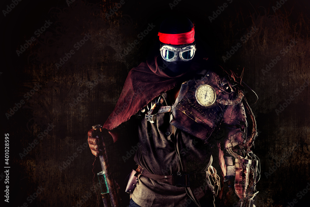 Naklejka premium post-apocalyptic soldier