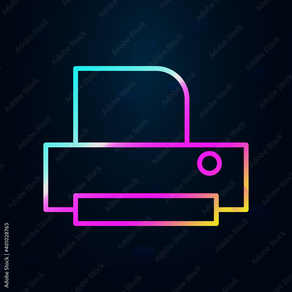 Printer outline nolan icon. Simple thin line, outline vector of education icons for ui and ux, website or mobile application Printer outline nolan icon. Simple thin line, outline vector of education icons for ui and ux, website or mobile application