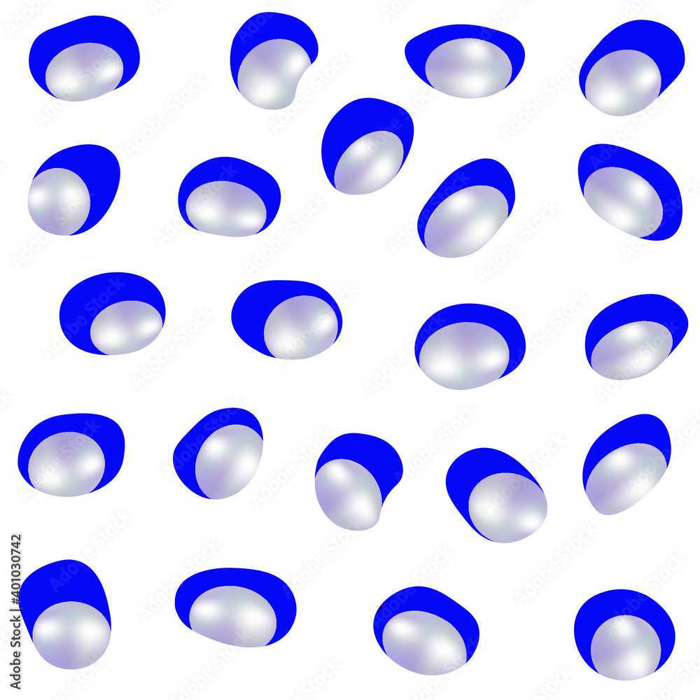 Seamless pattern, creative abstract lotus pod. Instead of grains, abstract pearls. 3d vector illustration. Textile pattern, print pattern. White pearls on abstract background. Print design. Seamless pattern, creative abstract lotus pod. Instead of grains, abstract pearls. 3d vector illustration. Textile pattern, print pattern. White pearls on abstract background. Print design.
