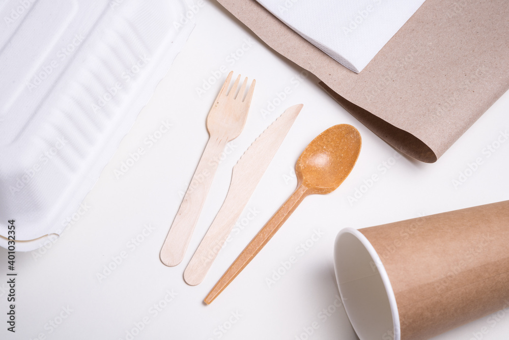 Set of disposable table ware, eco friendly Set of disposable table ware, eco friendly