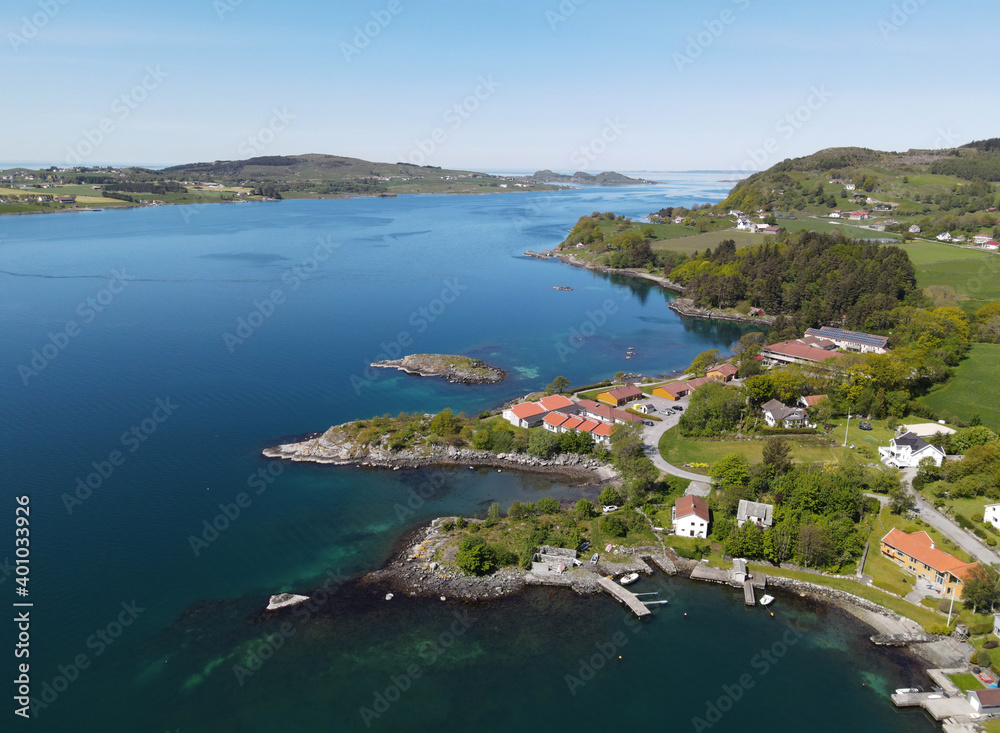 Rennesoy Island aerial view, Rogaland, Norway